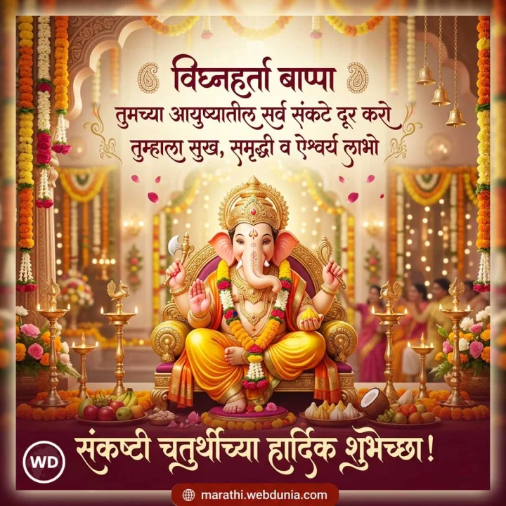 Sankashti Chaturthi 2026 Wishes in Marathi Images संकष्टी चतुर्थी शुभेच्छा फोटो
