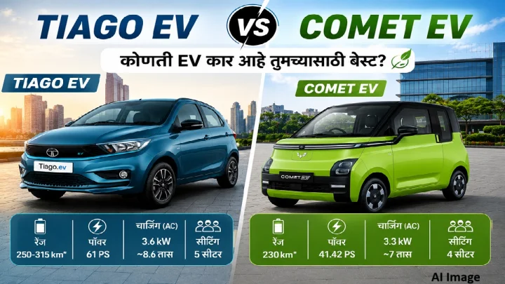 Tiago EV किंवा  Comet EV? ₹७ लाखांपेक्षा कमी किमतीत कोणती इलेक्ट्रिक कार सर्वोत्तम आहे