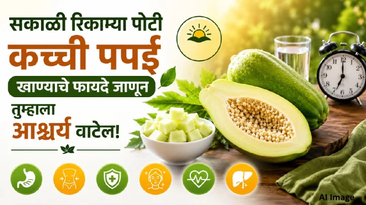 कच्ची पपई आहे आरोग्याचा खजिना! रिकाम्या पोटी खाण्याचे फायदे जाणून घ्या