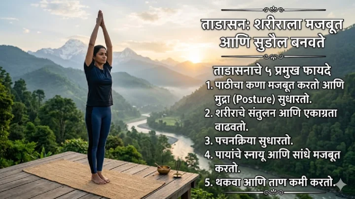 शरीराला मजबूत आणि सुडौल बनवते ताडासन , त्याचे ५ फायदे  जाणून घ्या