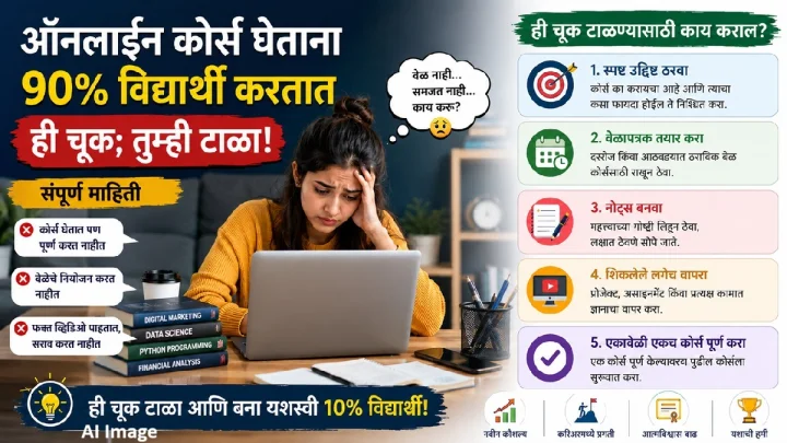 ऑनलाइन कोर्स घेताना 90% विद्यार्थी करतात ही चूक; तुम्ही करणे टाळा