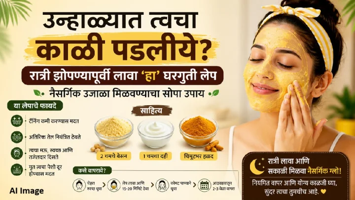 उन्हाळ्यात त्वचा काळी पडलीये? रात्री झोपण्यापूर्वी लावा 'हा' घरगुती लेप