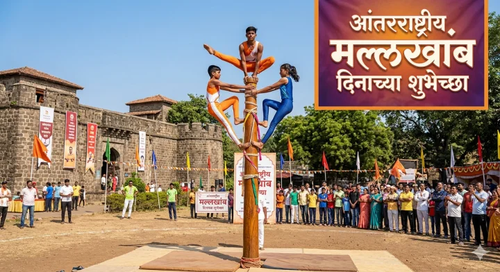 International Mallakhamb Day 2026 Wishes in Marathi आंतरराष्ट्रीय मल्लखांब दिन शुभेच्छा
