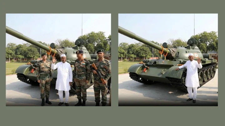 अण्णा हजारेंना ९० व्या वाढदिवसानिमित्त भारतीय सैन्याकडून १९७१ च्या भारत-पाक युद्धातील ऐतिहासिक रणगाडा भेट