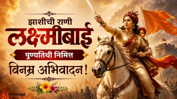 Jhansi Rani Lakshmi Bai Punyatithi 2026 Messages in Marathi झाशीची राणी लक्ष्मीबाई पुण्यतिथी विनम्र अभिवादन
