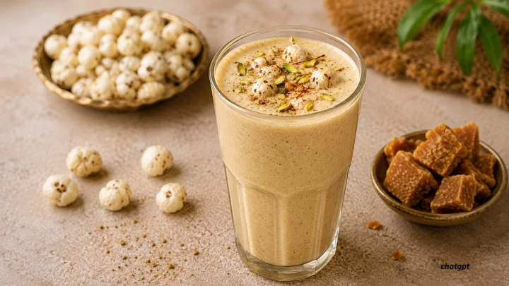 गुळाचा गोडवा आणि मखान्याचे पौष्टिक गुणधर्म यांचा संगम; Jaggery Makhana Lassi Recipe