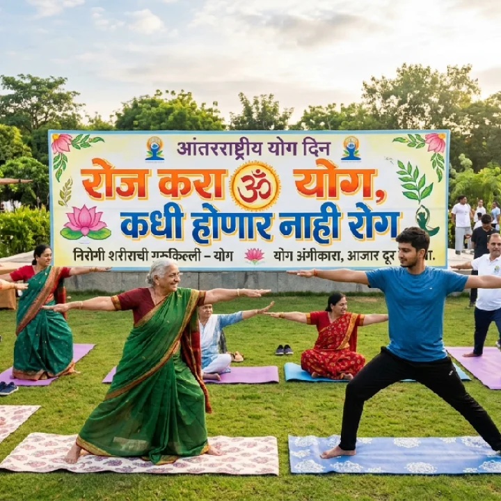 International Yoga Day Slogan in Marahti