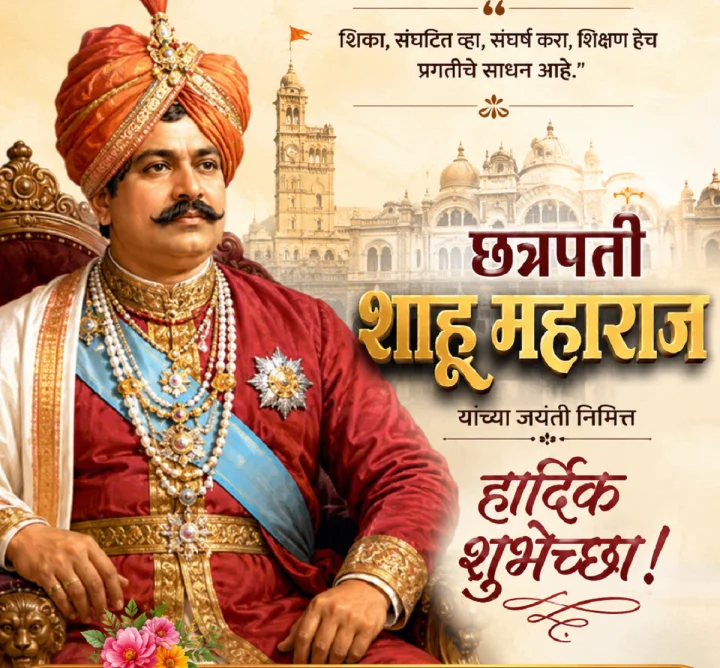 Chhatrapati Shahu Maharaj Jayanti 2026 Wishes in Marathi राजर्षी छत्रपती शाहू महाराज जयंती शुभेच्छा