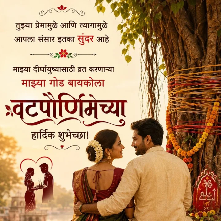 Vat Purnima Wishes for Wife in Marathi