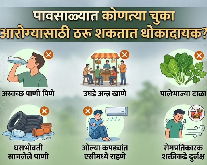 monsoon health mistakes to avoid in marathi
