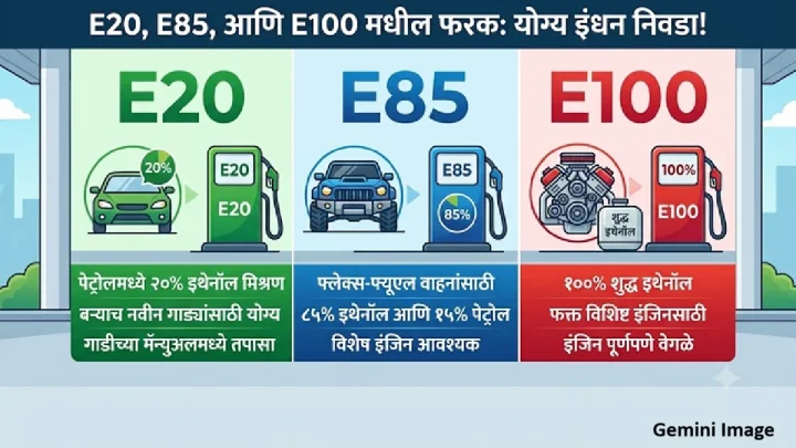 E20, E85 आणि E100 मध्ये काय फरक आहे? वाहनासाठी कोणते सुरक्षित आहे जाणून घ्या
