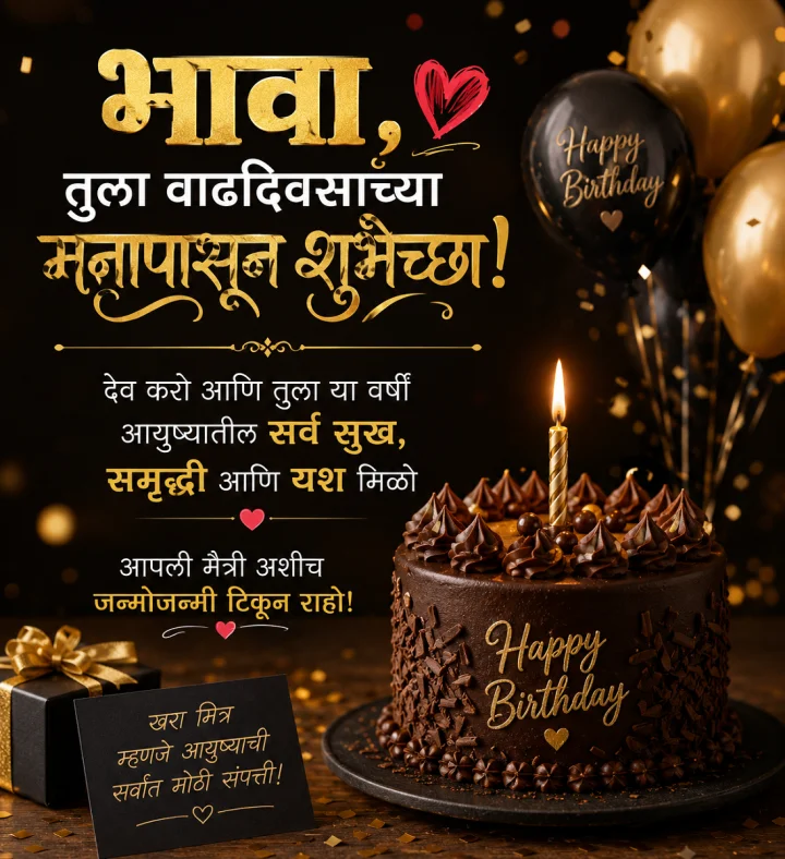 Birthday Wishes For Friend in Marathi मित्राला वाढदिवसाच्या शुभेच्छा