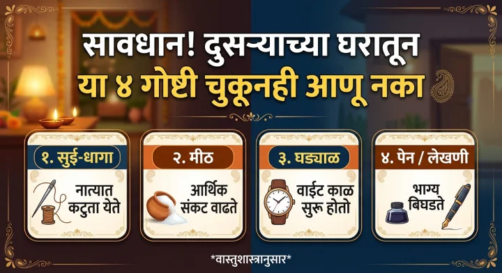 सावधान! दुसऱ्यांच्या घरून आणलेल्या 'या' ४ वस्तू उद्ध्वस्त करू शकतात तुमचं हसतं-खेळतं कुटुंब