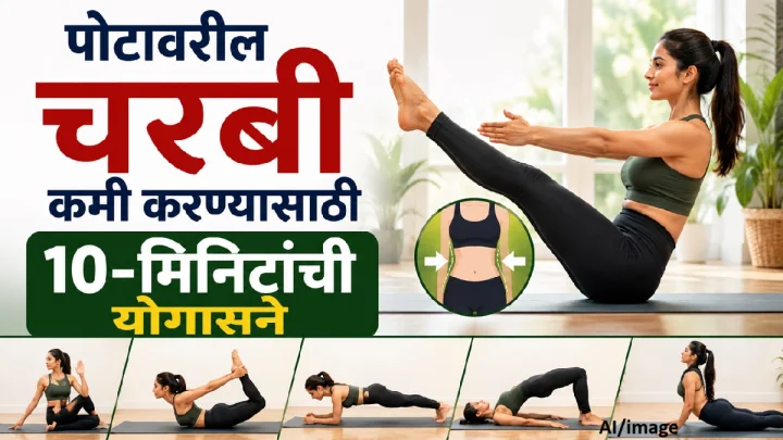 Yoga for fat loss: १० मिनिटांत पोटाची चरबी घालवा, सोपी योगासने करा