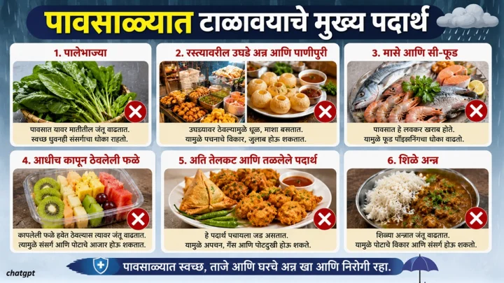 पावसाळ्यात चुकूनही खाऊ नका हे पदार्थ