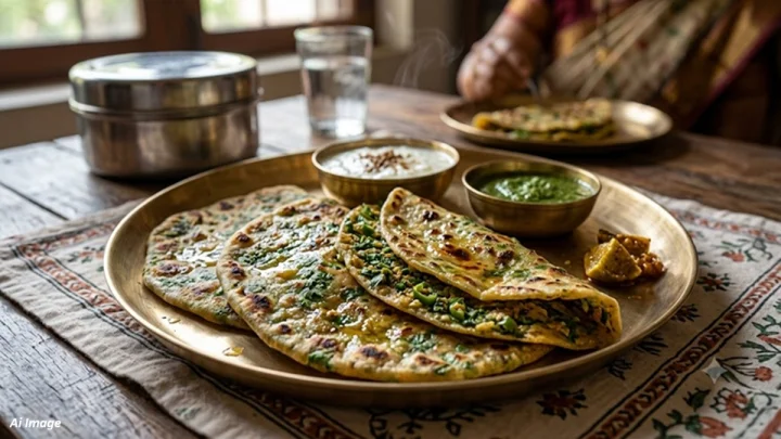 'कोथिंबीर पराठा'; अतिशय खमंग आणि कुरकुरीत Coriander Paratha Recipe