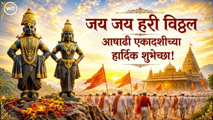 Devshayani Ashadhi Ekadashi 2026 Wishes Images देवशयनी आषाढी एकादशी शुभेच्छा इमेजेस