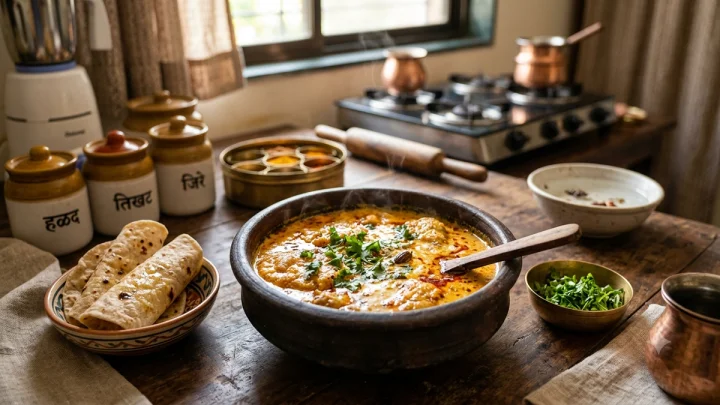 घरात भाज्या नसतील तेव्हा बनवा १० मिनिटांत झटपट राजस्थानी दही-पापडची भाजी
