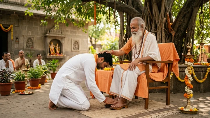 गुरुपौर्णिमेला गुरुंच्या चरणांना स्पर्श का करतात? यामागचे वैज्ञानिक आणि आध्यात्मिक कारण