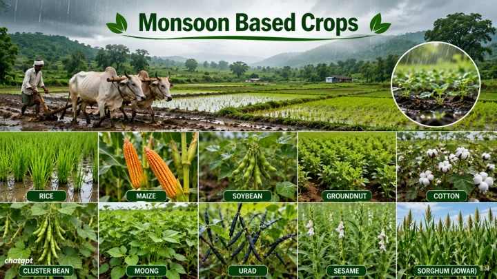 Kharif Crops मॉन्सून आधारित कोणते पिके आहे?