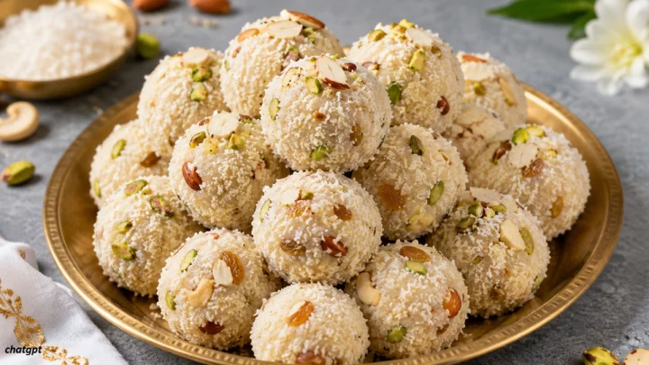 श्रावणात बनवा उपवासाचे तोंडात टाकताच विरघळणारे नारळ आणि ड्रायफ्रूट लाडू