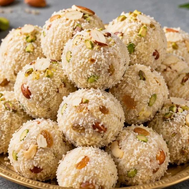 Fasting Coconut and Dry Fruit Ladoo
