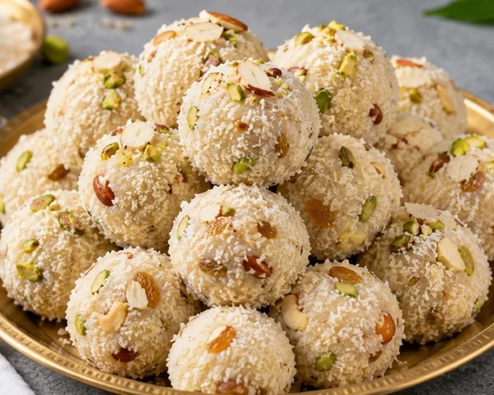 Fasting Coconut and Dry Fruit Ladoo
