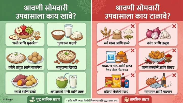 Shravan Somvar Vrat: श्रावणी सोमवारी उपवासाला काय खावे आणि काय टाळावे? पाहा पूर्ण डाएट लिस्ट