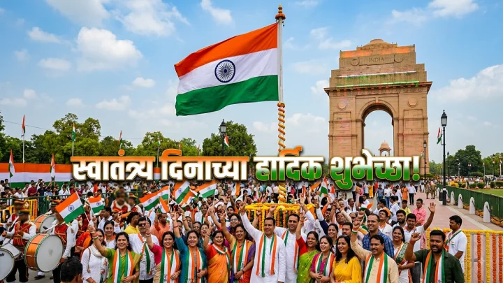 Independence Day 2026 Wishes in Marathi स्वातंत्र्य दिनाच्या हार्दिक शुभेच्छा