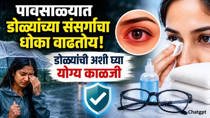 पावसाळ्यात डोळ्यांच्या संसर्गाचा धोका वाढतोय! डोळ्यांची अशी घ्या योग्य काळजी