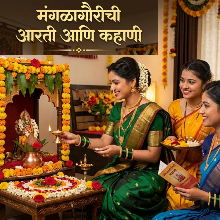 मंगळागौरीची आरती आणि कहाणी मराठीत Mangalagauri Aarti Katha