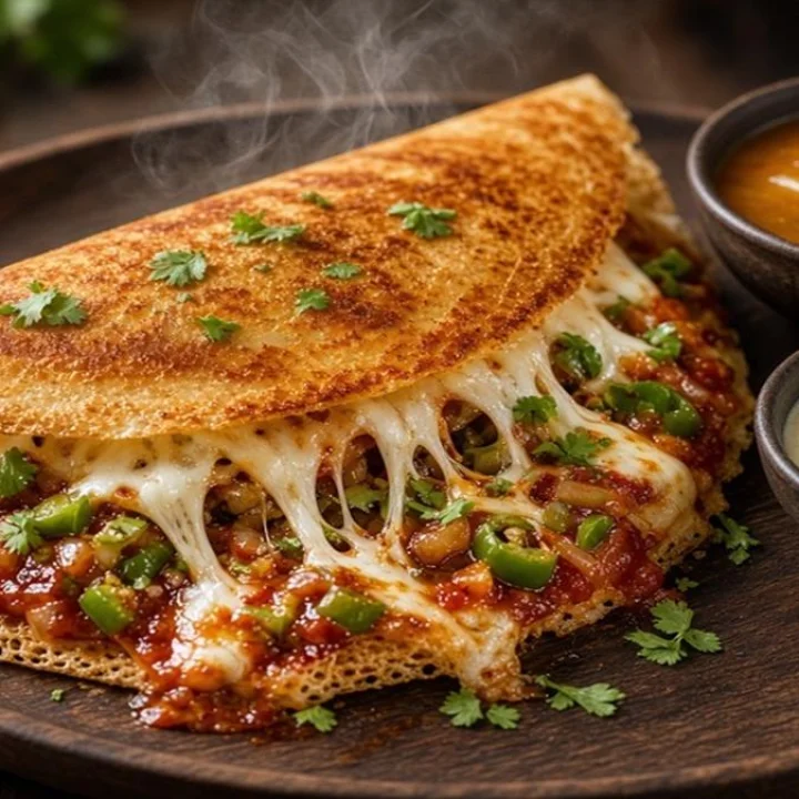 Cheese Schezwan Dosa Recipe