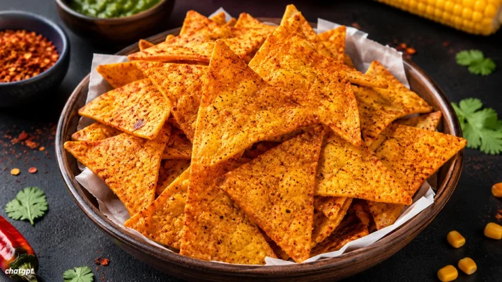 Spicy Corn Tortilla Chips मार्केटसारखे चवदार मसालेदार मक्याचे चिप्स घरीच बनवा