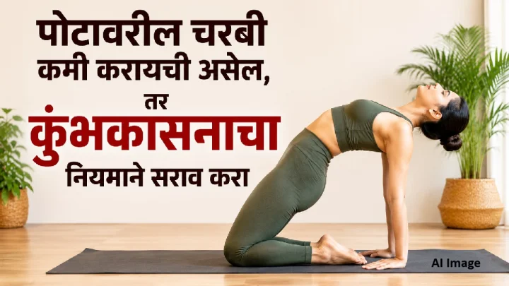 पोटावरील चरबी कमी करायची असेल, तर कुंभकासनाचा नियमाने सराव करा