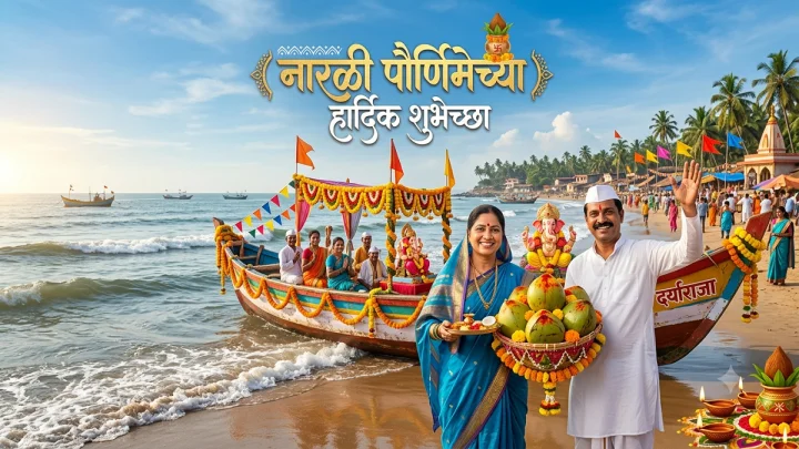Narali Purnima 2026 Wishes in Marathi नारळी पौर्णिमेच्या हार्दिक शुभेच्छा