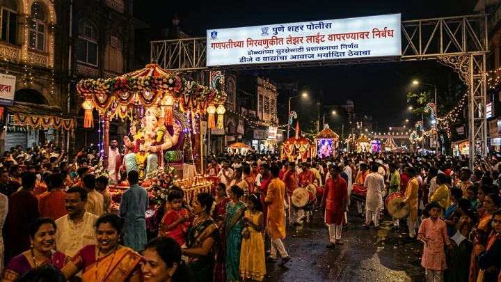 गणपतीच्या आधीच पुण्यात मोठा निर्णय; मिरवणुकीत लेझर लाइट वापरण्यावर निर्बंध