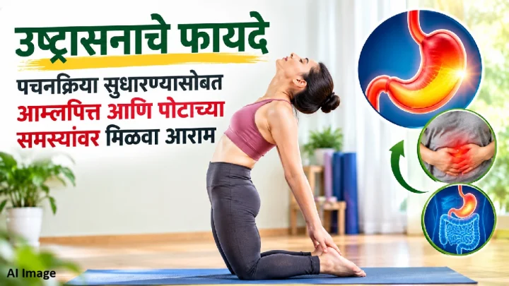 उष्ट्रासनाचे फायदे : पचनक्रिया सुधारण्यासोबत आम्लपित्त आणि पोटाच्या समस्यांवर मिळवा आराम
