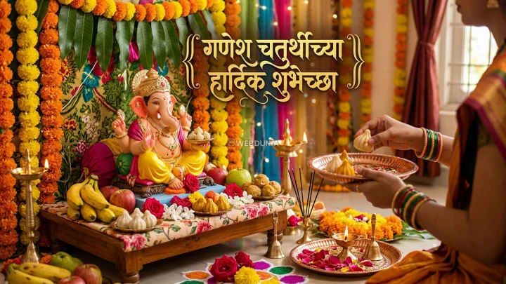 Ganesh Chaturthi Wishes 2026 in Marathi गणेश चतुर्थीच्या हार्दिक शुभेच्छा