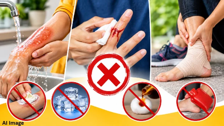 भाजल्यास, कापल्यास किंवा मुरगळल्यास या ५ चुका टाळा