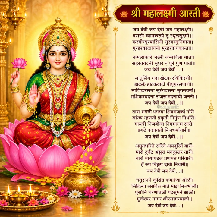 महालक्ष्मी आरती मराठी इमेज