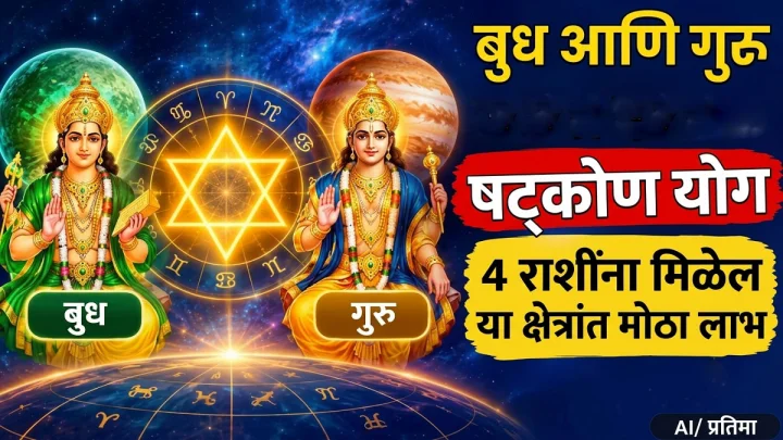 बुध-गुरु ग्रहाचे षट्कोण योग: ४ राशींसाठी प्रगती आणि लाभाचे नवीन मार्ग उघडतील
