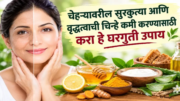 चेहऱ्यावरील सुरकुत्या आणि वृद्धत्वाची चिन्हे कमी करण्यासाठी करा हे घरगुती उपाय