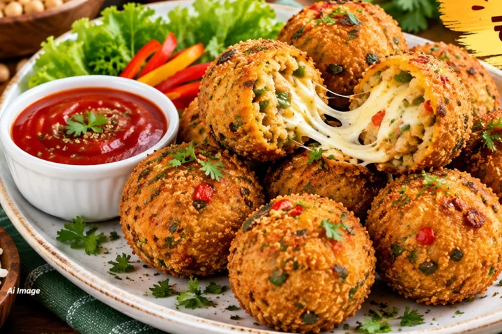 Soya-Chickpea Cheesy Balls