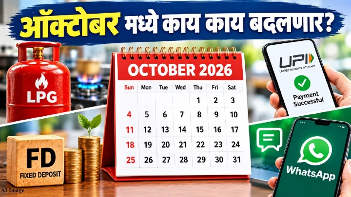 हे 5 मोठे बदल ऑक्टोबरपासून लागू होतील