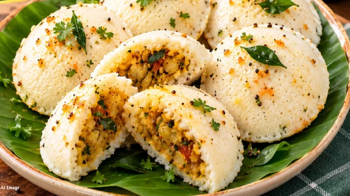 नेहमीच्या इडलीपेक्षा वेगळा असा प्रकार ''मसाला स्टफ्ड इडली'' Tiffin recipe