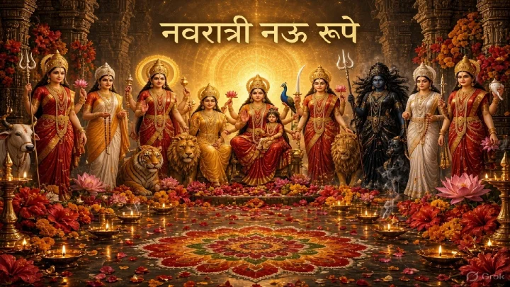 देवी दुर्गेच्या नऊ रूपांची नावे, महत्त्व आणि प्रत्येक रूपाची पूजा करण्यामागील कारण