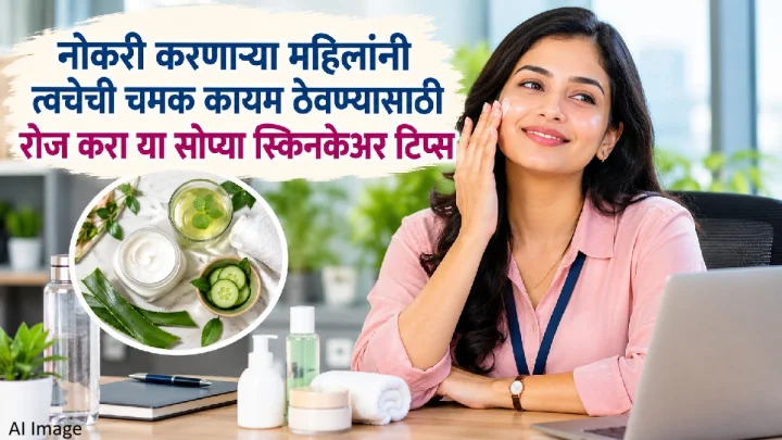 नोकरी करणाऱ्या महिलांनी त्वचेची चमक कायम ठेवण्यासाठी रोज करा या सोप्या स्किनकेअर टिप्स
