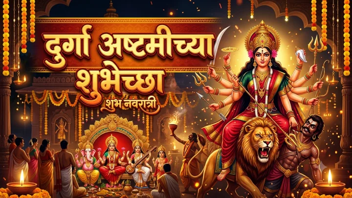 Durga Ashtami 2026 Wishes in Marathi दुर्गा अष्टमी शुभेच्छा संदेश
