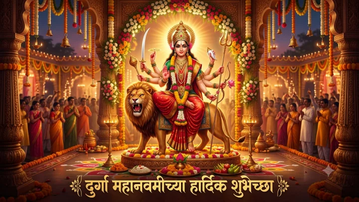 Mahanavami 2026 Wishes in Marathi महानवमी शुभेच्छा संदेश मराठी
