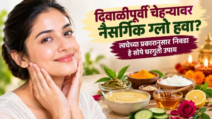दिवाळीपूर्वी चेहऱ्यावर नैसर्गिक ग्लो हवा? त्वचेच्या प्रकारानुसार निवडा हे सोपे घरगुती उपाय